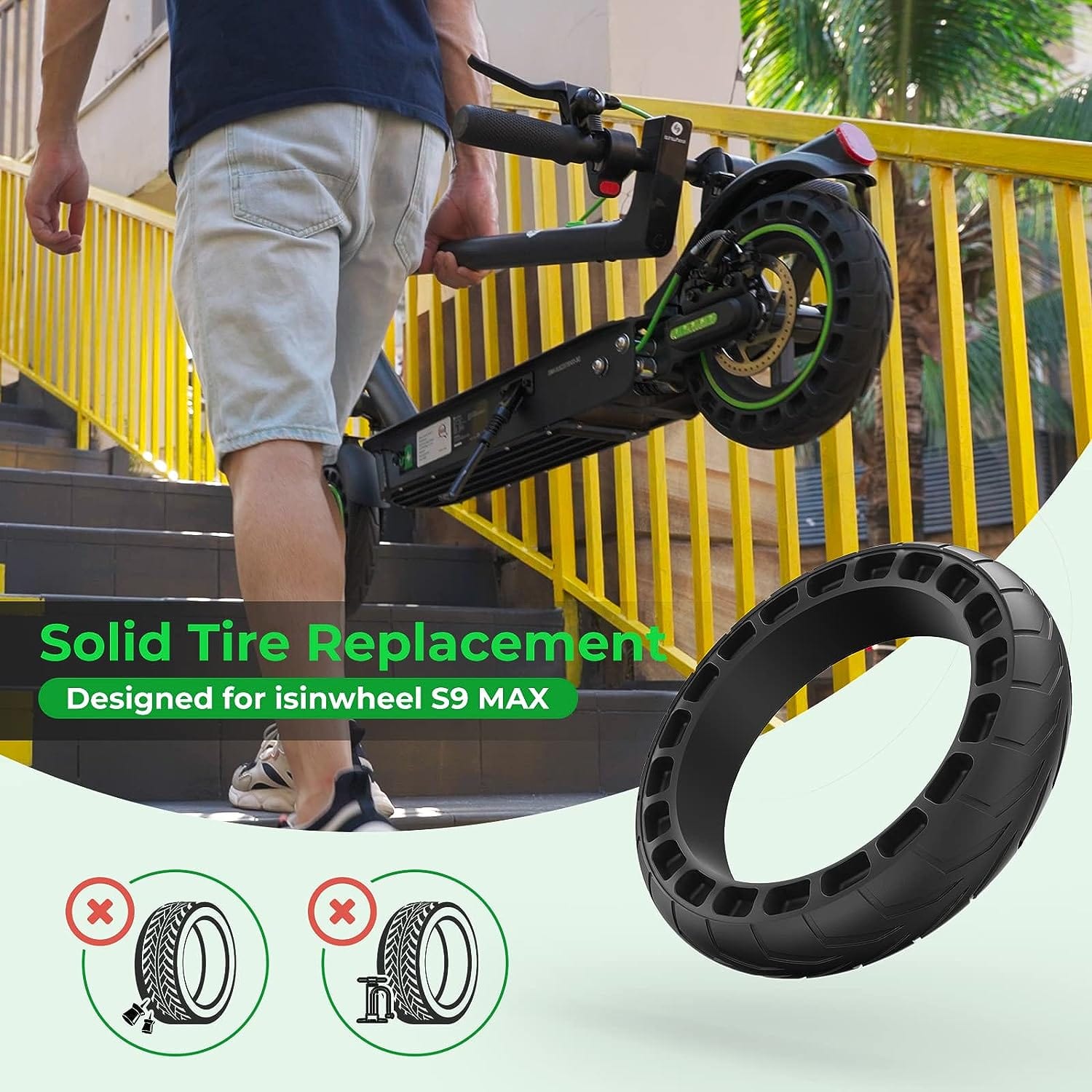 iSinwheel Official Store Rear Wheel Replacement for S9 MAX Electric Scooter